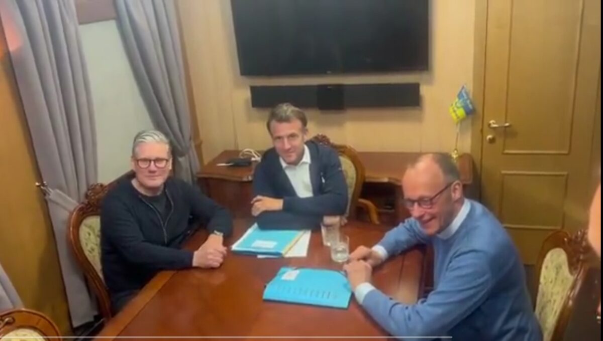 Макрон, Стармер, Мерц и Туск прибыли в Киев и призвали к 30-дневному перемирию